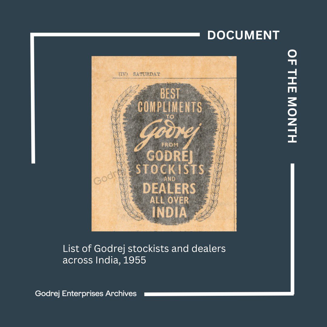 What’s in a name? Quite a lot, actually. In 1959, a simple letter from Godrej’s Chief Accountant informed stockists about district names being changed in Saurashtra. On the surface these changes seem routine. But behind it exists a country in flux… archives.godrejenterprises.com/DOM-Lectures/d…