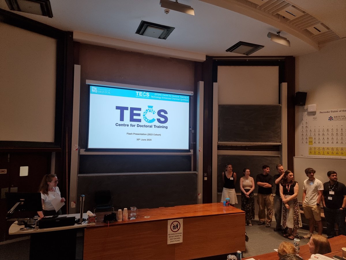 A whole host of chemistry highlighted in the 2023 cohort's flash presentations! Lots to look forward to in the afternoon poster session. #TECS #CDT #EPSRC