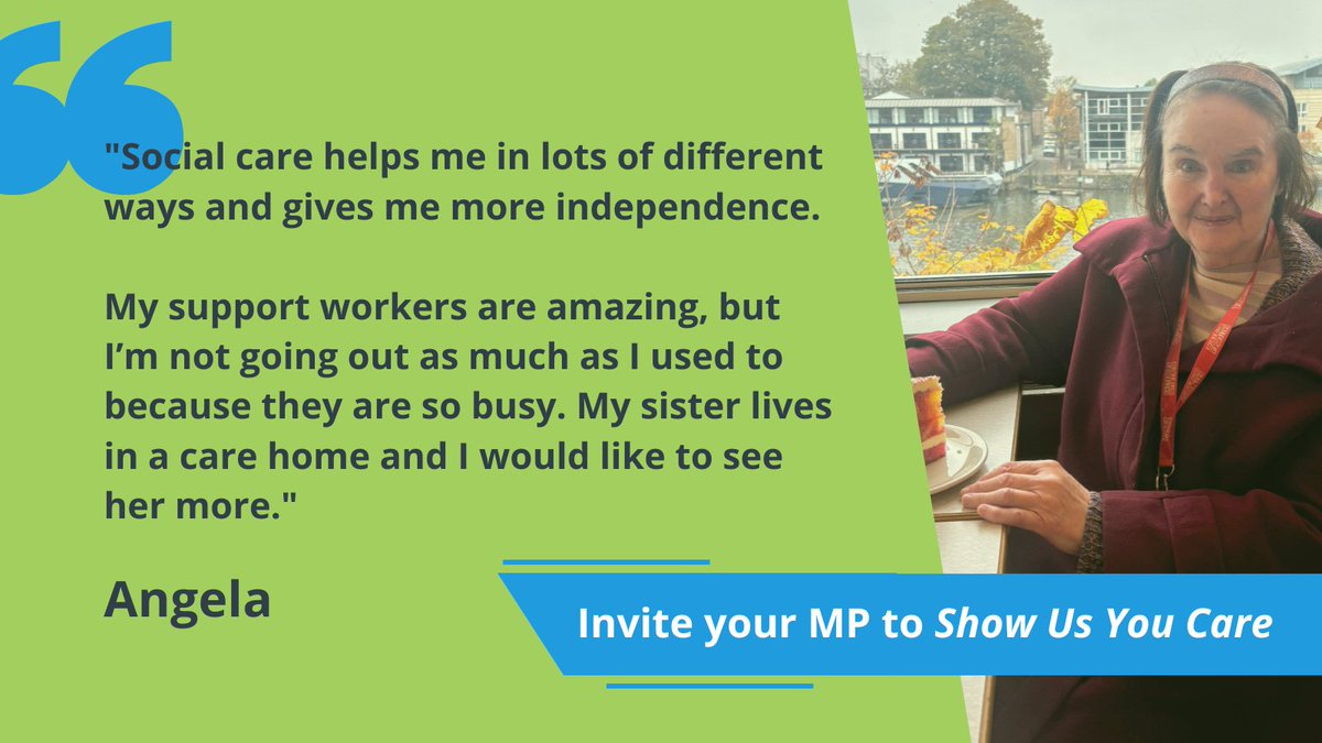 💭Will your MP fight for better social care in parliament? 
✉️Invite them to join us and Angela in parliament where they can hear about the importance of good social care and the urgent change needed. #ShowUsYouCare 
act.careandsupportalliance.com/page/170376/ac…