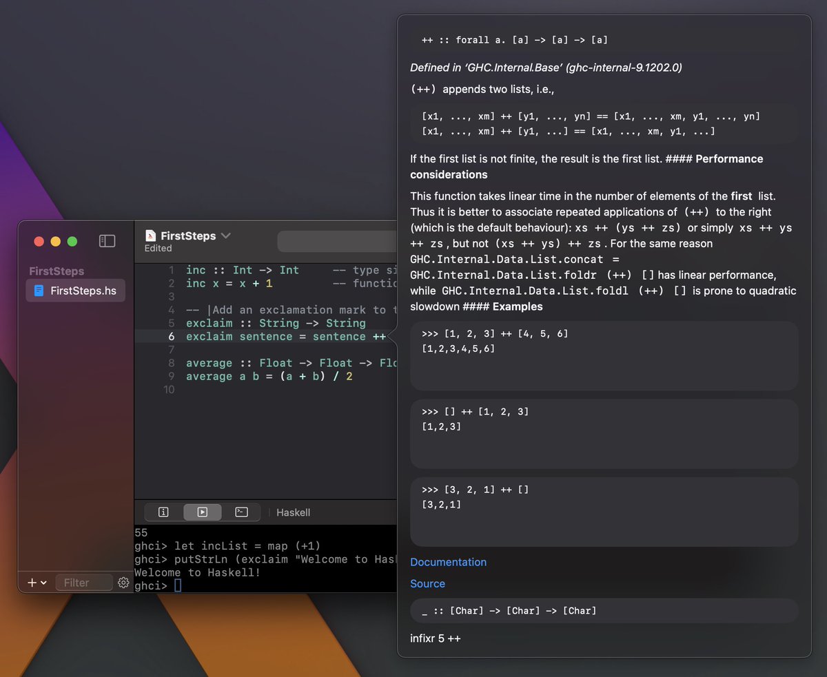 TacticalGrace's tweet image. Are you interested in a new Haskell IDE for macOS? I’m looking for beta testers! Send me a DM with your email for a TestFlight invitation.
