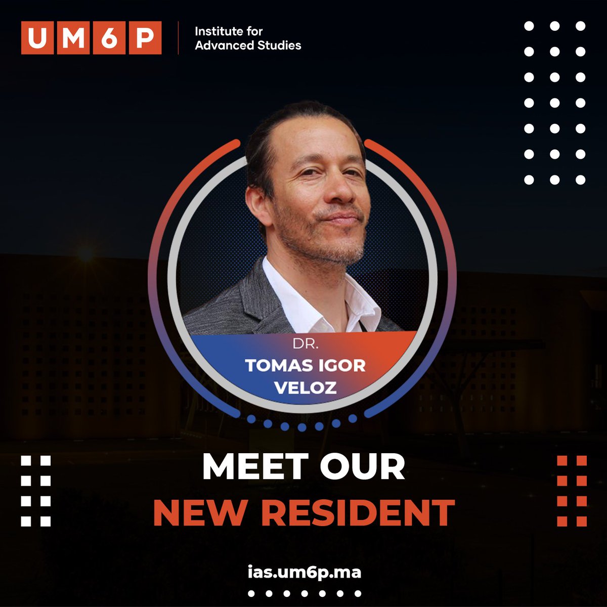 🚨 New Residency at IAS- <a href="/UM6P_officiel/">UM6P - University Mohammed VI Polytechnic</a> !
Welcoming Dr. Tomás Veloz González 🇨🇱, expert in physics, math, cog sci &amp; complex systems.

He’ll explore goal-directedness via reaction networks &amp; philosophy.
🔎 More: bit.ly/3TTU3py

#IASUM6P #ResidencyProgram