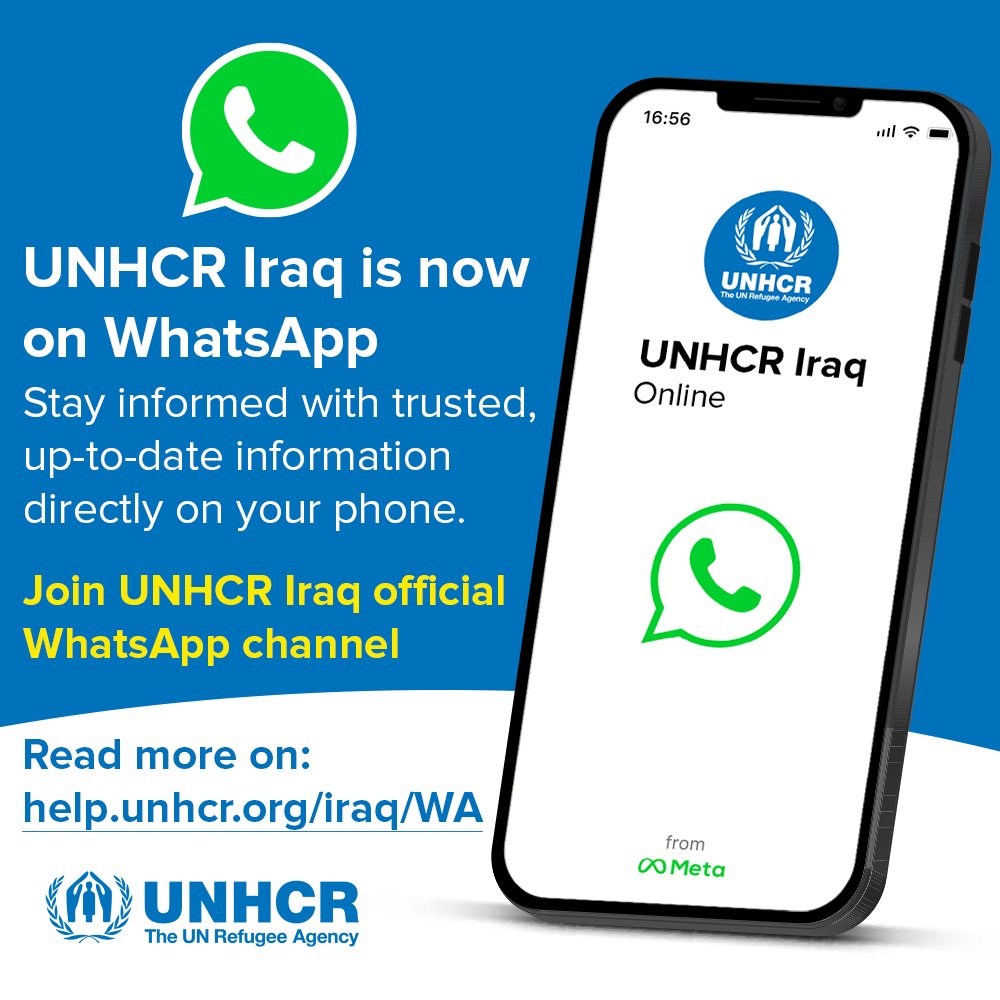 Stay informed with trusted updates from UNHCR Iraq on our official WhatsApp channel.

Learn how to connect: bit.ly/4eqbGqy 

#SocialMediaDay