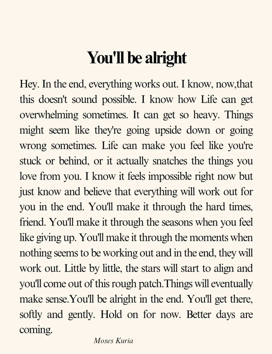 You'll be alright
