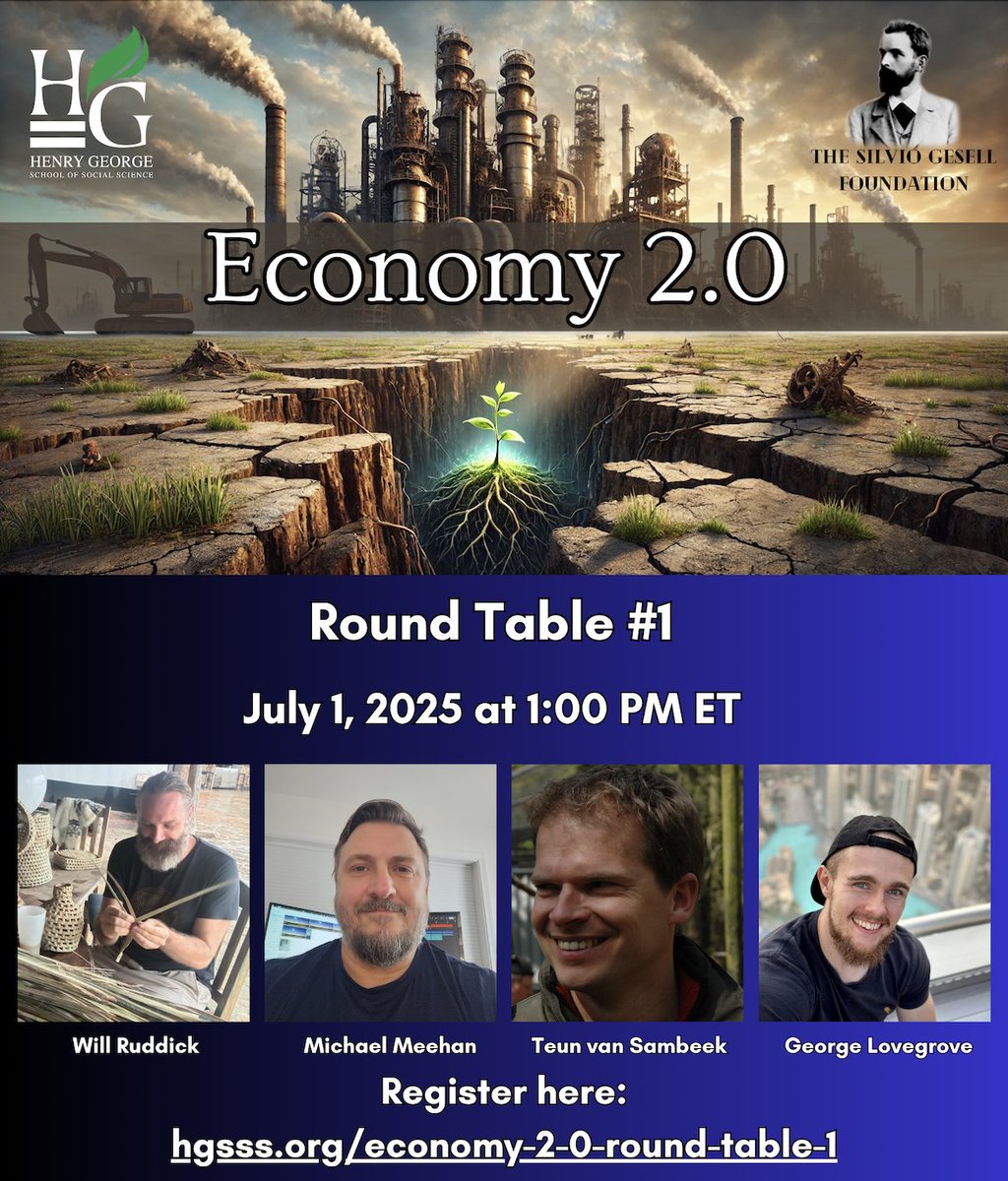 Join us tomorrow (Tue) at 1pm ET for an Economy 2.0 round table w/<a href="/wor/">Will Ruddick</a>, <a href="/lovegrovegeo/">George Lovegrove</a>, <a href="/f1ypa2rn/">Michael M</a> and Teun van Sambeek as we discuss using digital technology to build extended trust-based exchange systems. Sign up and join the conversation live via Zoom: hgsss.org/economy-2-0-ro…