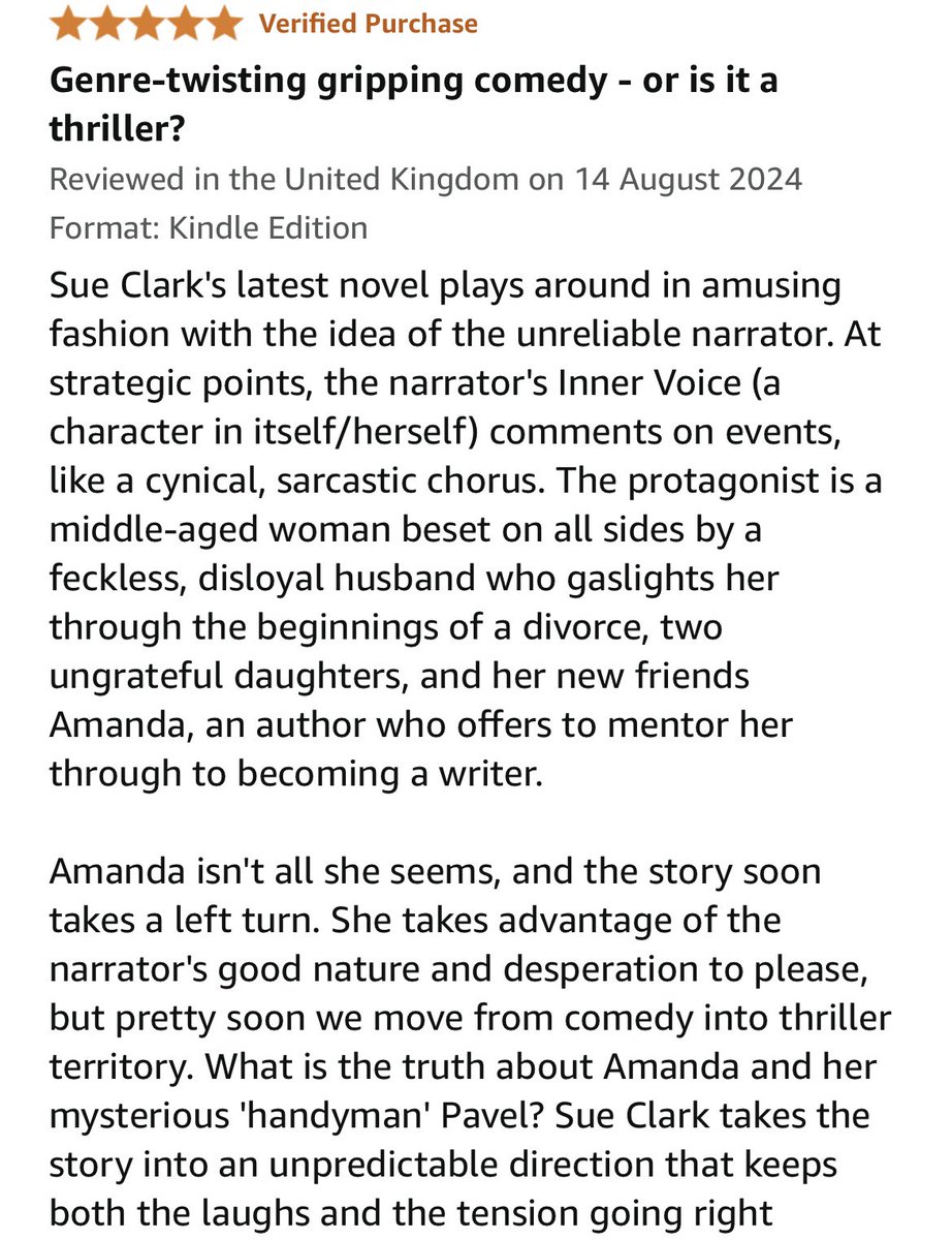 Five stars! Could this ‘genre-twisting, gripping comedy’ be your summer read? #ANovelSolution - Won’t dent your holiday fund. Will tickle your funny bone.