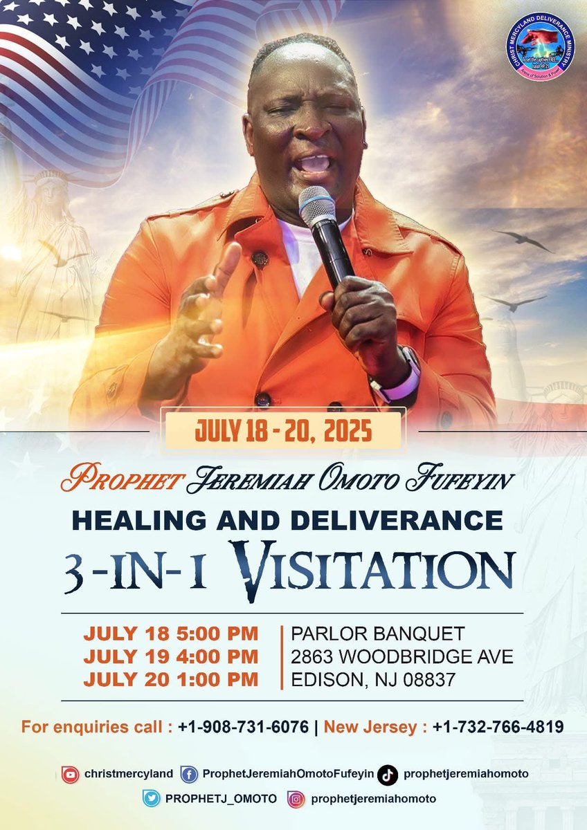 𝟑 𝐈𝐍 𝐎𝐍𝐄 𝐕𝐈𝐒𝐈𝐓𝐀𝐓𝐈𝐎𝐍 𝐖𝐈𝐓𝐇 𝐏𝐀𝐏𝐀 𝐉 🔥
━━━━━━
𝗗𝗔𝗧𝗘:
𝑵𝑬𝑾 𝑱𝑬𝑹𝑺𝑬𝒀: 18𝒕𝒉 - 20𝒕𝒉 𝑱𝒖𝒍𝒚, 2025
━━━━━━
𝙑𝙀𝙉𝙐𝙀:
𝑵𝑬𝑾 𝑱𝑬𝑹𝑺𝑬𝒀
Parlor Banquet 289 Woodbridge Ave, Edison, NJ