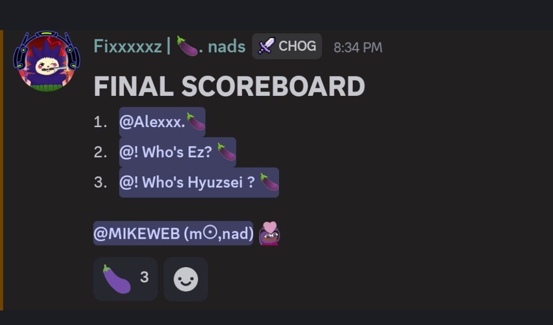 Got 3rd place for " unscramble the monad eco "

thanks for the event <a href="/Fixxxz_Main/">Fixxxxz</a>
<a href="/Korosenai07/">Koro 💜</a>
<a href="/Shobe_XBT/">Shobe 🧩</a>