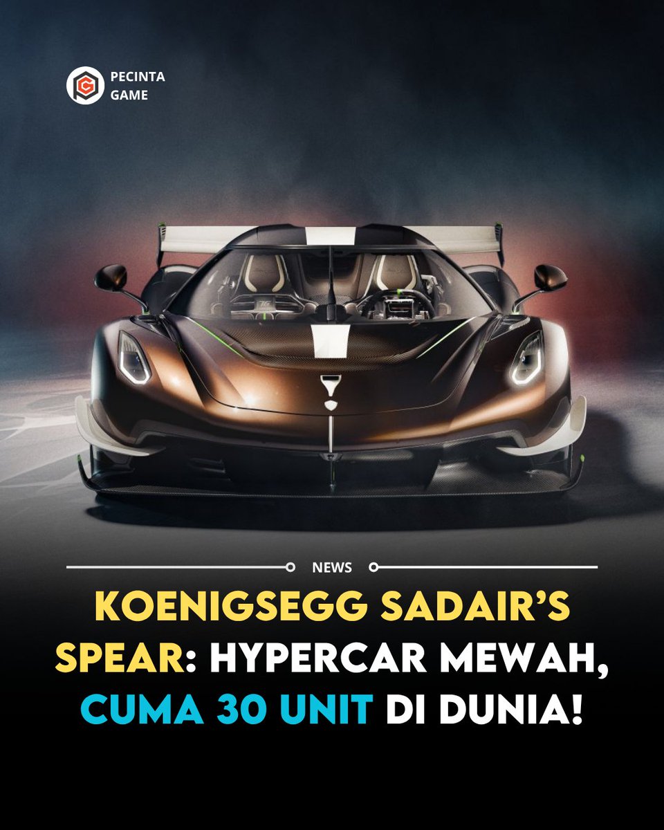 iniTempatTopup's tweet photo. Hypercar terbaru, cuma diproduksi 30 unit untuk seluruh dunia dan semuanya udah SOLD OUT bahkan sebelum rilis!

💥 1.625 HP
💰 Harga: $5,1–5,3 juta (~Rp 80–83 M)

Beli gak kalau ada duit segitu? 👀
#Koenigsegg #SadairsSpear #Hypercar #LuxuryCars #MobilSultan #Otomotif https://t.co/8hSkqX7trz