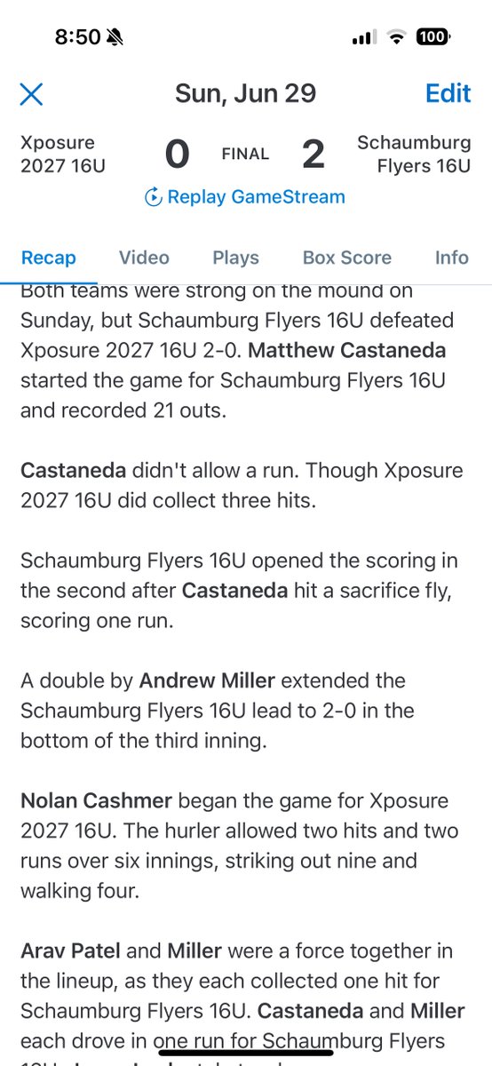 16U Schaumburg Flyers tweet media