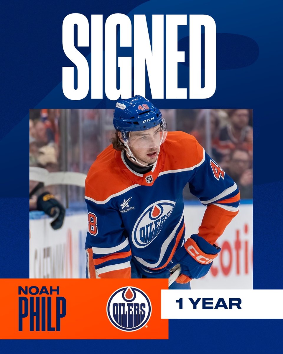 THE CANMORE KID‼️

The #Oilers have re-signed forward Noah Philp to a one-year, two-way contract with an average annual value of $775,000.