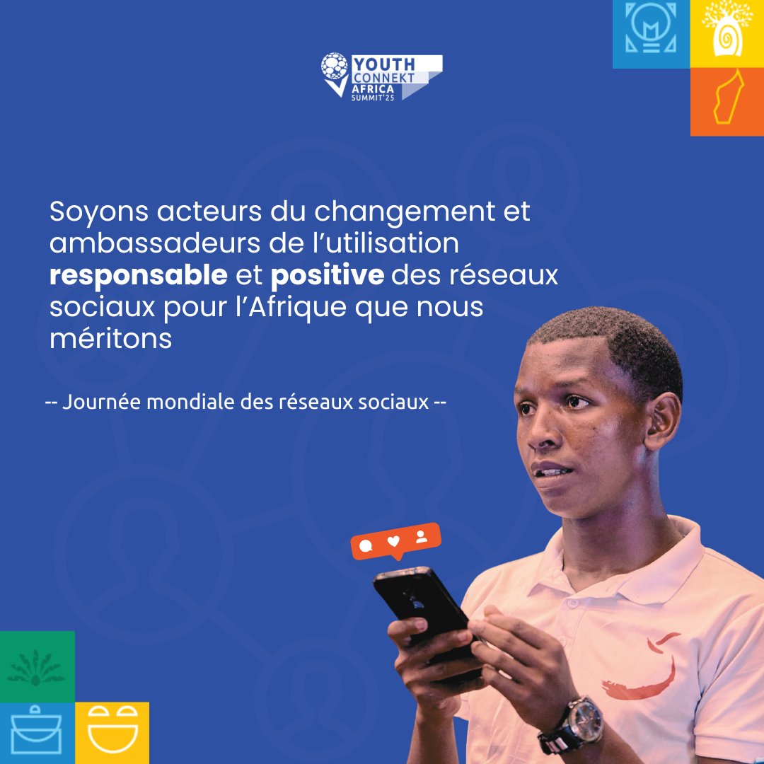 #JourneeMondialeDesReseauxSociaux : pour mieux bâtir l'Afrique que nous méritons !
Entre désinformation et chaos, choisissons de :
✅PARTAGER l'utile (solutions, éducation)
✅DÉMONTER les mensonges
✅CONSTRUIRE des dialogues qui font avancer
Utilisons nos écrans comme leviers 🚀