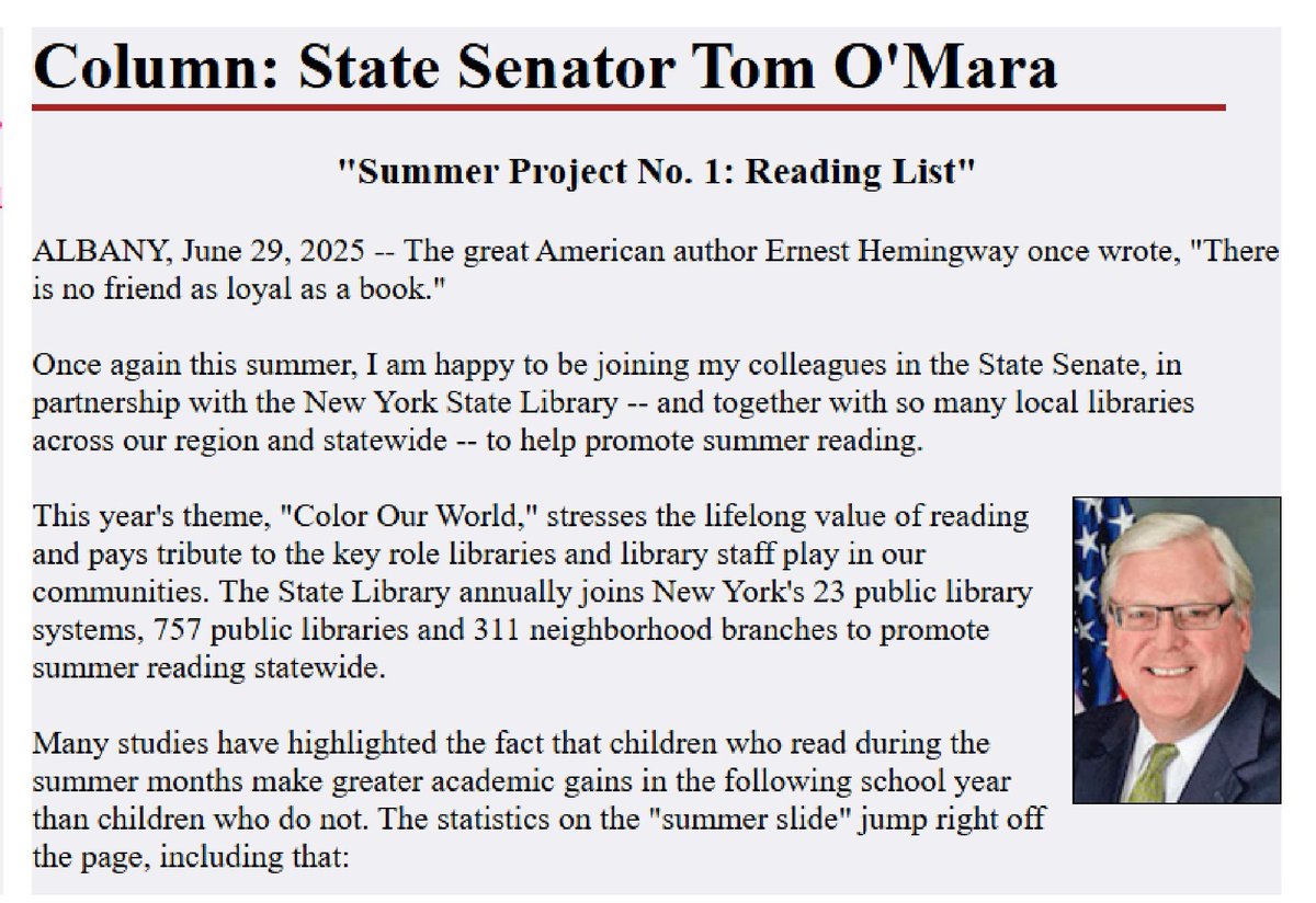 📚"Libraries are the gateway for making books and other reading materials and programs available throughout our communities. Our region is incredibly fortunate to have an outstanding network of public libraries."

📚This week's column: odessafile.com/government-OMa…