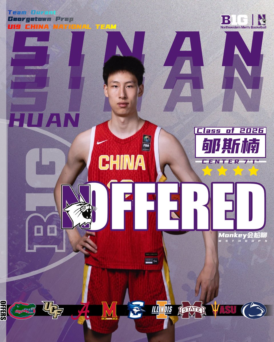 MSTHoops (@monkeysmalltalk) on Twitter photo Huge congrats to Sinan Huan (郇斯楠)on receiving his 10th D1 offer — this time from Northwestern University in the BIG TEN!
<a href="/GPrepBasketball/">Georgetown Prep Basketball</a>
<a href="/teamdurant_AAU/">Official Team Durant</a>
<a href="/dukedqd1/">Tony Yang</a>
<a href="/EJ_5000/">EJ</a> Huge congrats to Sinan Huan (郇斯楠)on receiving his 10th D1 offer — this time from Northwestern University in the BIG TEN!
<a href="/GPrepBasketball/">Georgetown Prep Basketball</a>
<a href="/teamdurant_AAU/">Official Team Durant</a>
<a href="/dukedqd1/">Tony Yang</a>
<a href="/EJ_5000/">EJ</a>