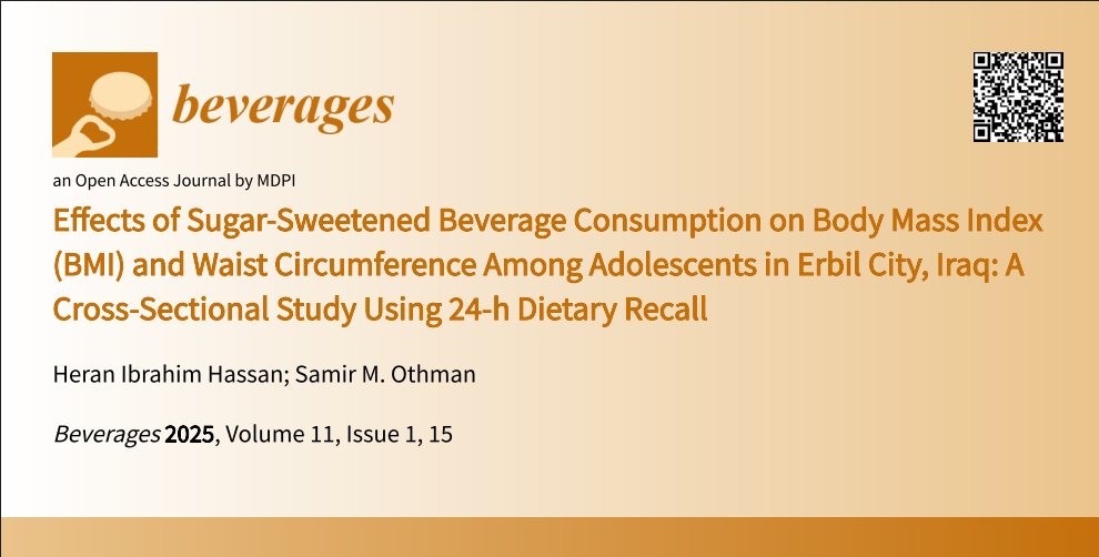 Beverages MDPI (@beverages_mdpi) on Twitter photo #mdpibeverages Read Editor's Choice Paper! Effects of Sugar-Sweetened Beverage Consumption on Body Mass Index (BMI) and Waist Circumference Among Adolescents in Erbil City, Iraq: A Cross-Sectional (...)
brnw.ch/21wTMP1
<a href="/MDPIOpenAccess/">MDPI</a> <a href="/LifesciMdpi/">MDPI Life Sciences</a> <a href="/MDPIbio/">MDPI BiologyLifeSci</a> <a href="/Scilit_/">Scilit</a> #mdpibeverages Read Editor's Choice Paper! Effects of Sugar-Sweetened Beverage Consumption on Body Mass Index (BMI) and Waist Circumference Among Adolescents in Erbil City, Iraq: A Cross-Sectional (...)
brnw.ch/21wTMP1
<a href="/MDPIOpenAccess/">MDPI</a> <a href="/LifesciMdpi/">MDPI Life Sciences</a> <a href="/MDPIbio/">MDPI BiologyLifeSci</a> <a href="/Scilit_/">Scilit</a>
