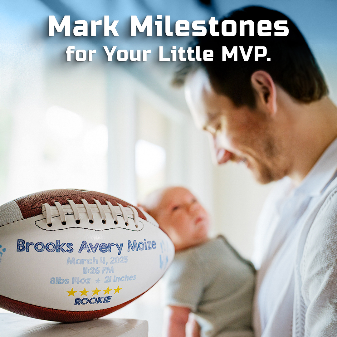 BigGameUSA's tweet photo. The perfect gift for your football-loving family. Start their legacy early.
#BigGameUSA #BabysFirstFootball #BigGameMoments #FutureQB https://t.co/2eaHKXYJAu