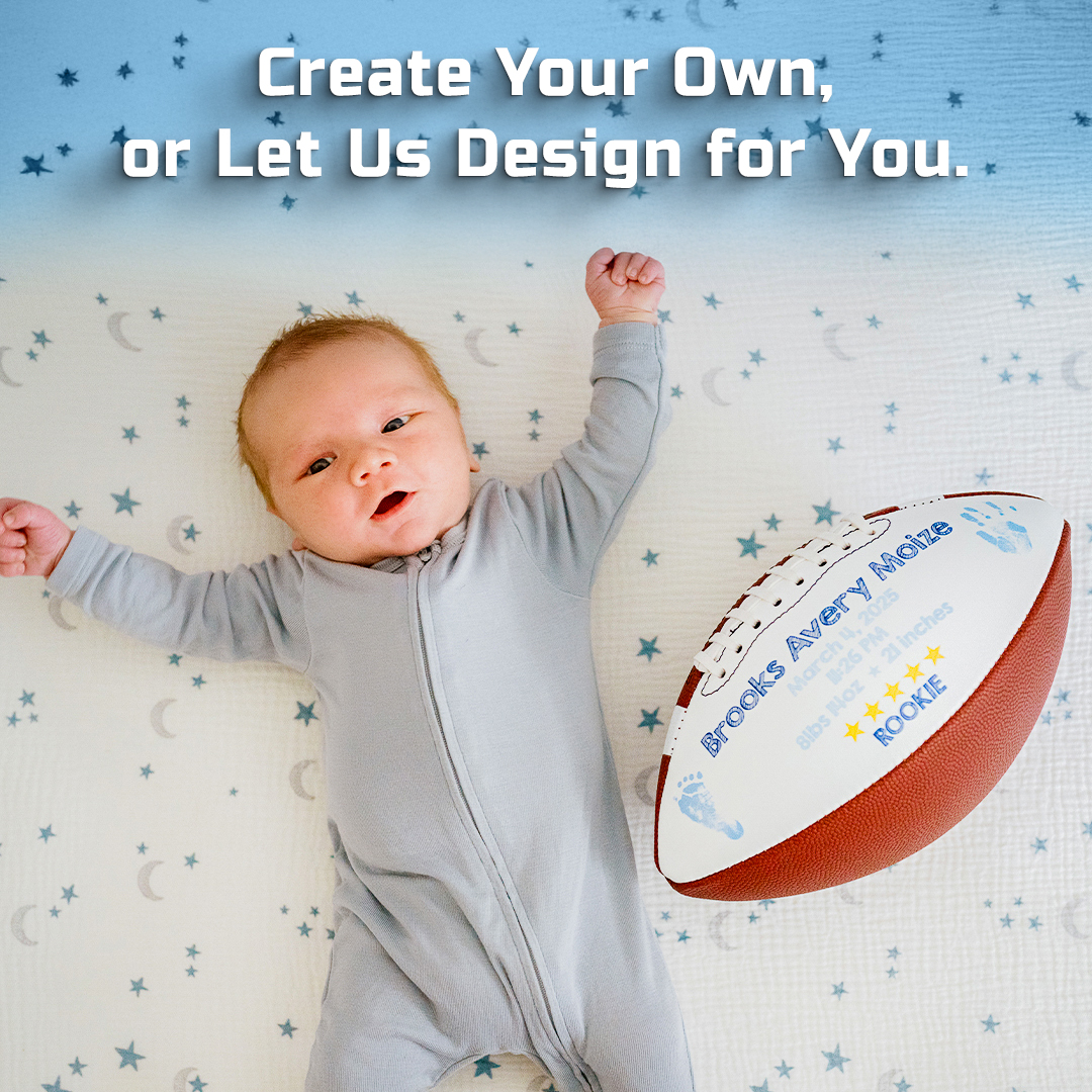 BigGameUSA's tweet photo. The perfect gift for your football-loving family. Start their legacy early.
#BigGameUSA #BabysFirstFootball #BigGameMoments #FutureQB https://t.co/2eaHKXYJAu