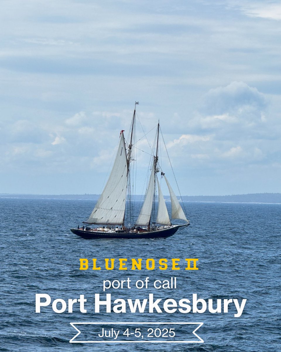 SailBluenoseII's tweet image. We're thrilled to be back in Port Hawkesbury on July 4-5 for the Festival of the Strait! ⚓
Come visit the decks of Bluenose II from 9:30am-5pm. It's free and there's no reservation needed!