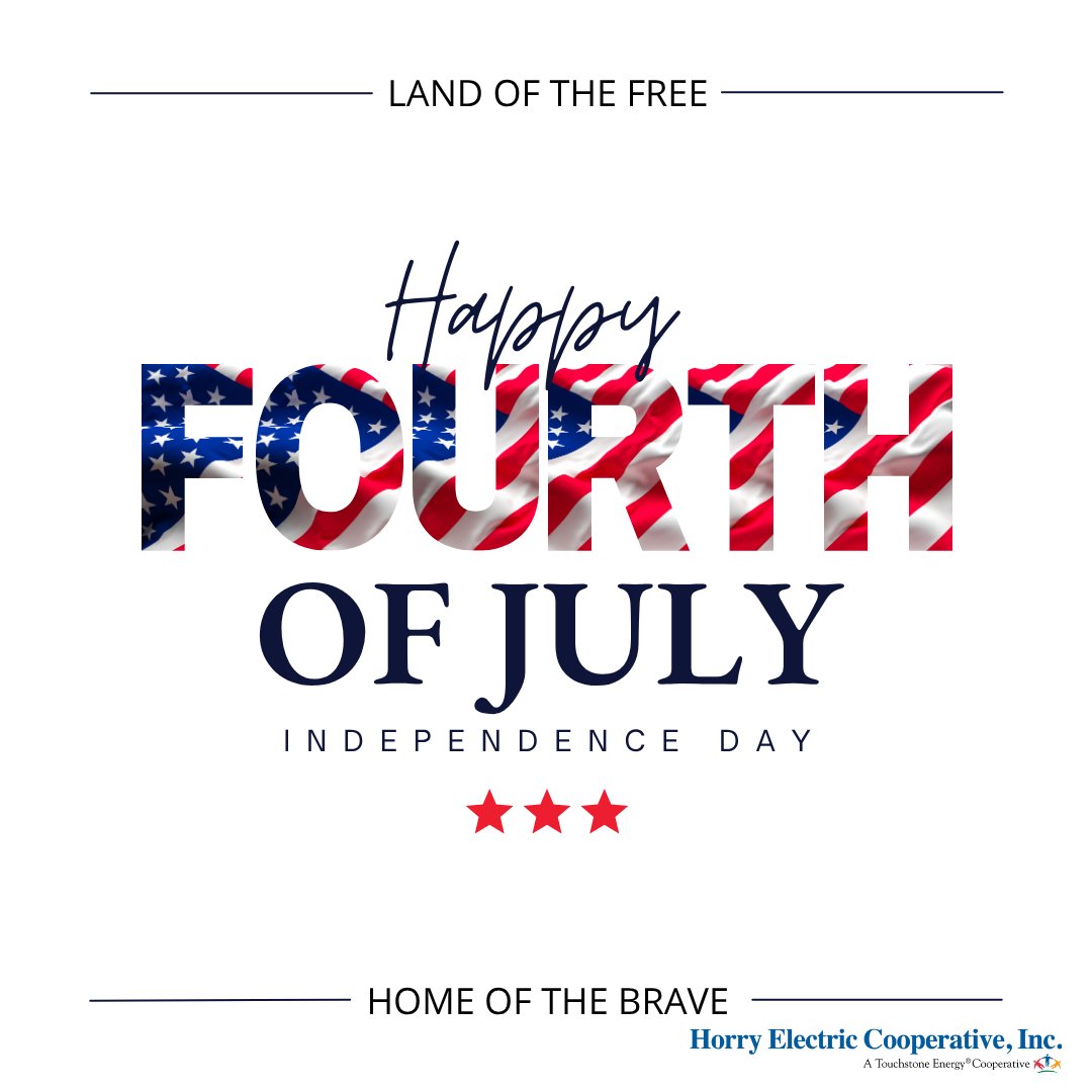 🇺🇸Celebrating the red, white and blue! Wishing everyone a safe and happy Independence Day!

Offices are closed today, but regular hours will resume Monday, July 7. As always, crews are on standby for outages.