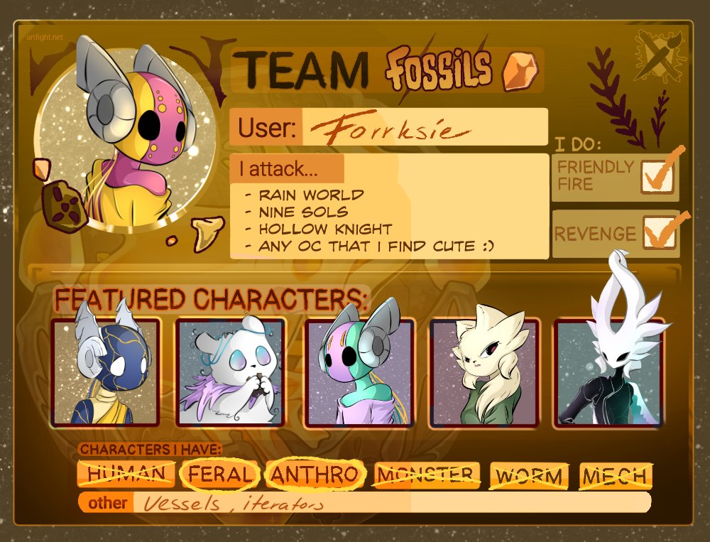 Finally made Artfight card😅

artfight.net/~Forrksie

#rainworld #artfight2025