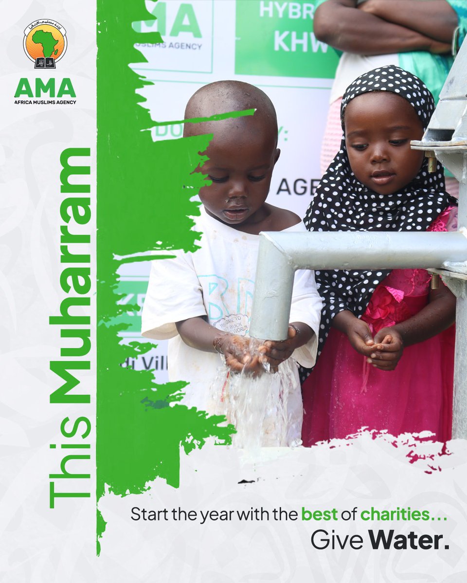 Start this Muharram HOPE. Give towards water and change a life. #Muharram #Givewater #AfricaMuslimsAgency #AMA #Muharram #GiveWater #SadaqahJaariyah #StartWithGood #CharityThatFlows
