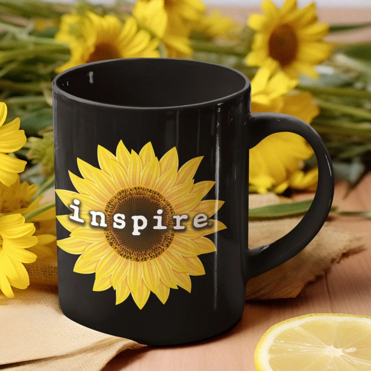 ☕ Mug Monday! ☕
 
Make your mug do more than hold coffee — let it hold your purpose.
Grab your Inspire Coffee Mug today and sip with intention.
Available in both 11 oz and 15 oz. 

Design: inspire Sunflower Mug
Website: inspireshirt.com
Search: Sunflower
