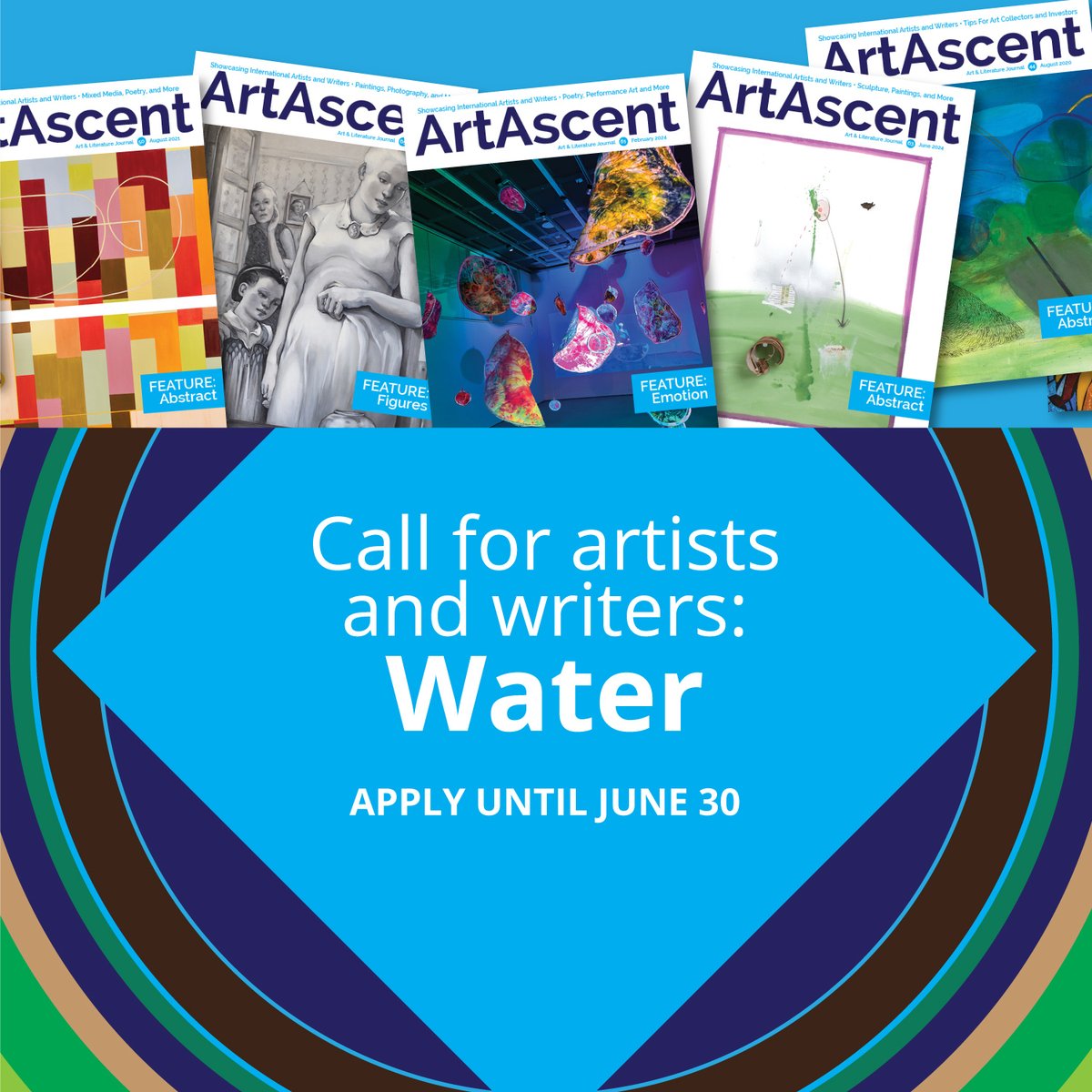 ArtAscent's tweet image. Final notice: the current Water call closes today!
artascent.com/themed-call-ap…

#CallForArtists #CallForWriters #CallForEntry #CallForProjects #CallForSubmissions #CallForExhibition #OpenCall #ArtMagazine #Water #ArtAscent