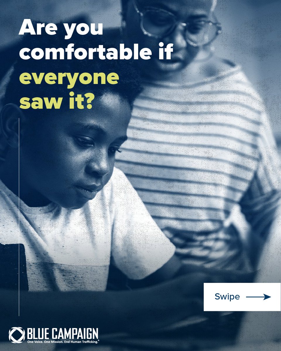 DHSBlueCampaign's tweet image. Before you hit send on your next post, consider these questions to make sure you’re protecting yourself from predators like traffickers.
Learn more ways to stay safe online at go.dhs.gov/JyL.
#NationalSocialMediaDay #SocialMediaSafety #EndTrafficking