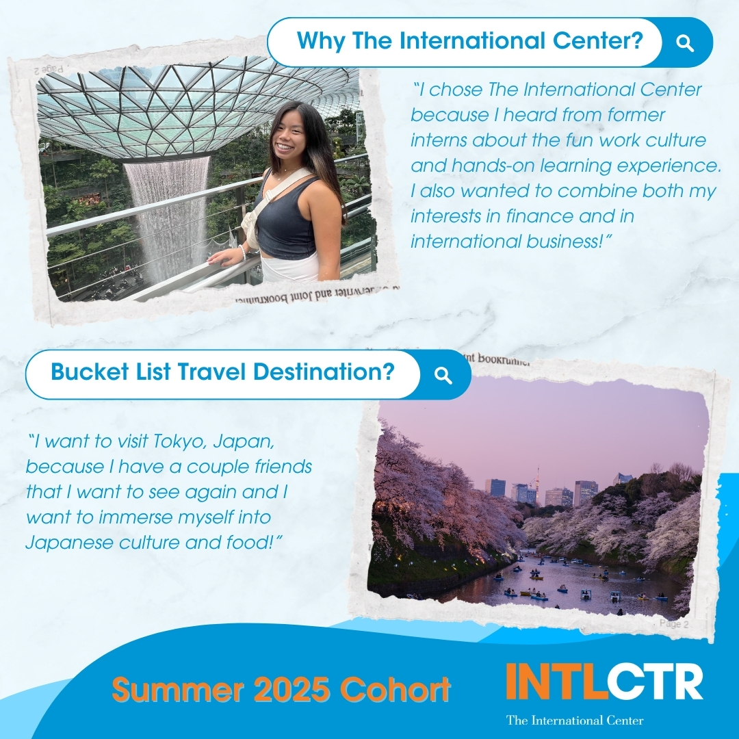 INTLCTR's tweet image. Up next on this #MeetTheInternMonday, join us in welcoming Jinna Hyatt! She is a rising senior
@butleru!
Click to read about why she chose The #INTLCTR and her bucket list travel destination!