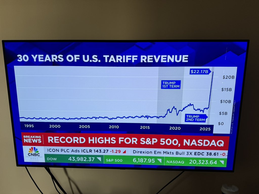hodlonion's tweet photo. Tariff Revenue since @realDonaldTrump second term https://t.co/8tFWx3JOKl