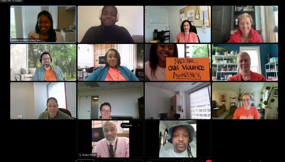 OVSJG_DC's tweet image. June is recognized as National Gun Violence Awareness Month. The Juvenile Justice Advisory Group (JJAG) commemorated the month by wearing orange as a symbol to show support to end gun violence and to honor victims and survivors. #endgunviolence  #saferstrongerDC