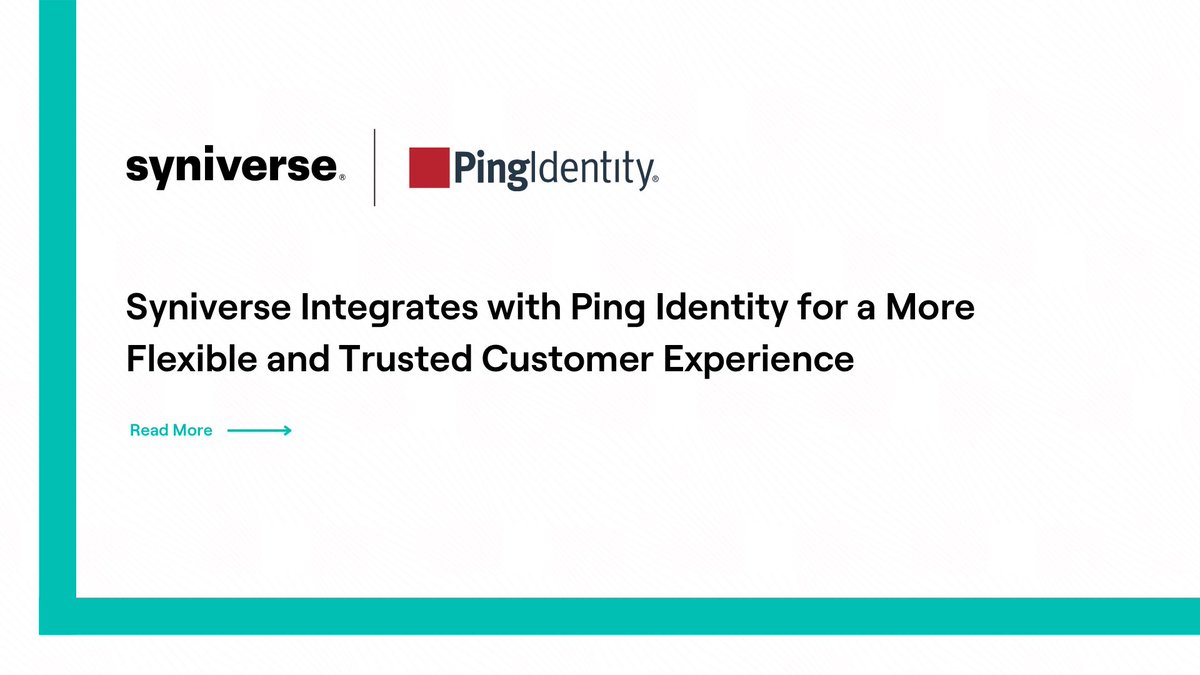 NEWS: Syniverse and @PingIdentity have entered a strategic relationship designed to optimize the delivery of #SMS and voice communications for #PingOne customers. Learn more about the partnership: syniverse.com/news-and-event…