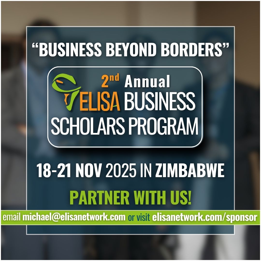 Be part of the conversation 18-21 Nov 2025 in Zimbabwe at the ELISA Business Summit on Business Beyond Borders.

See elisanetwork.com/sponsor for more information.