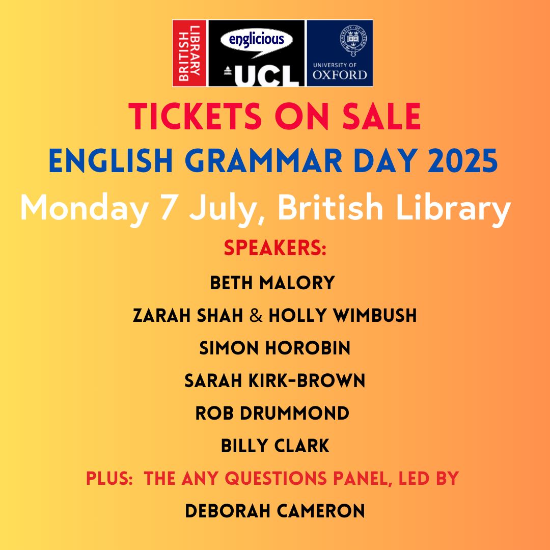 ArtsHumsUCL's tweet image. Only two weeks until English Grammar Day 2025 - have you got your ticket?
Hear what attendees from the 2024 event had to say about the day: buff.ly/uoF8cFd
Find out more and book your place: buff.ly/kuhcolL
@EngliciousUCL
