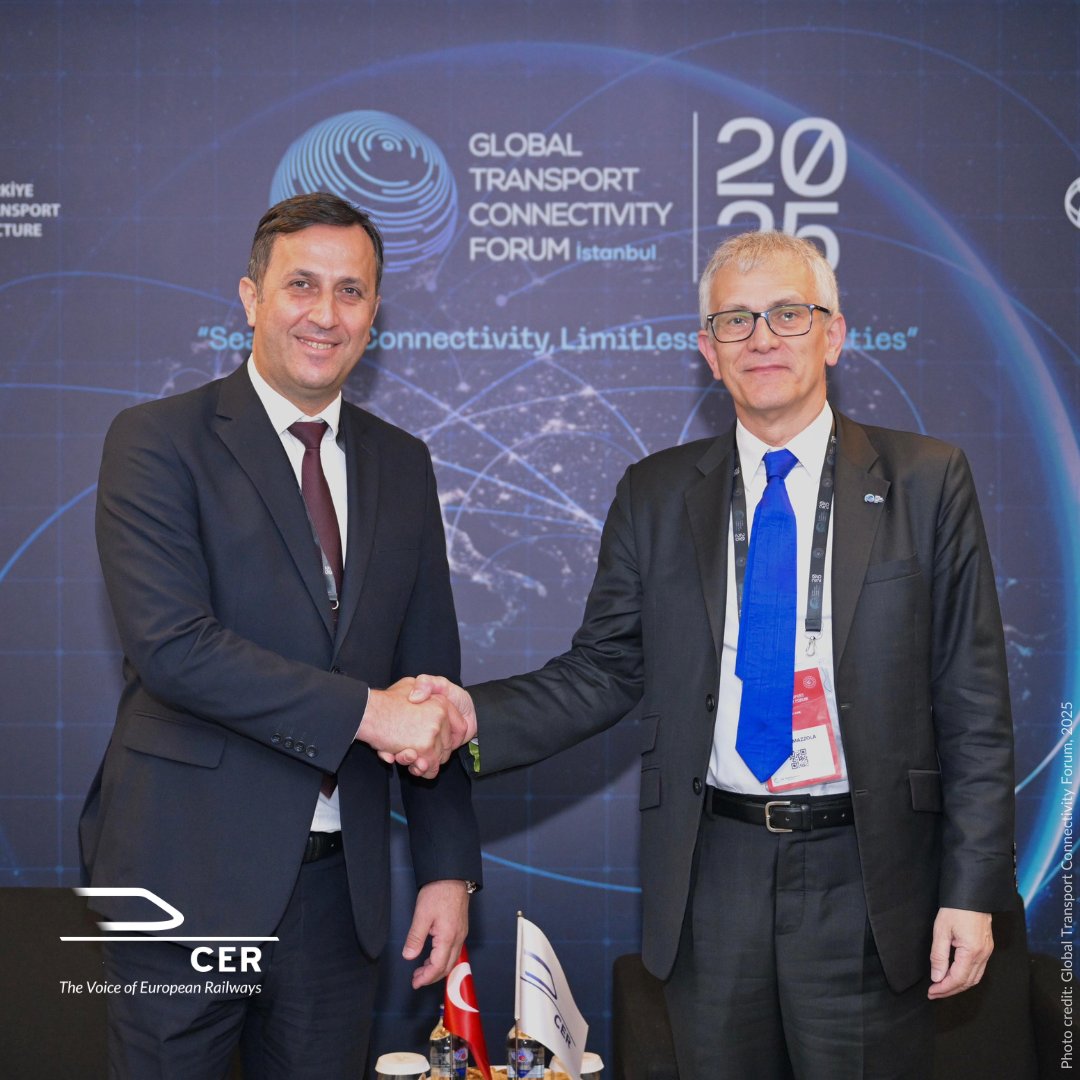 🌍 CER joined delegates from 80+ countries at #GTCF2025 in Istanbul, meeting Transport Ministers and key stakeholders to promote rail’s role in sustainable, efficient, and resilient connectivity.

#EUTransport #Railways