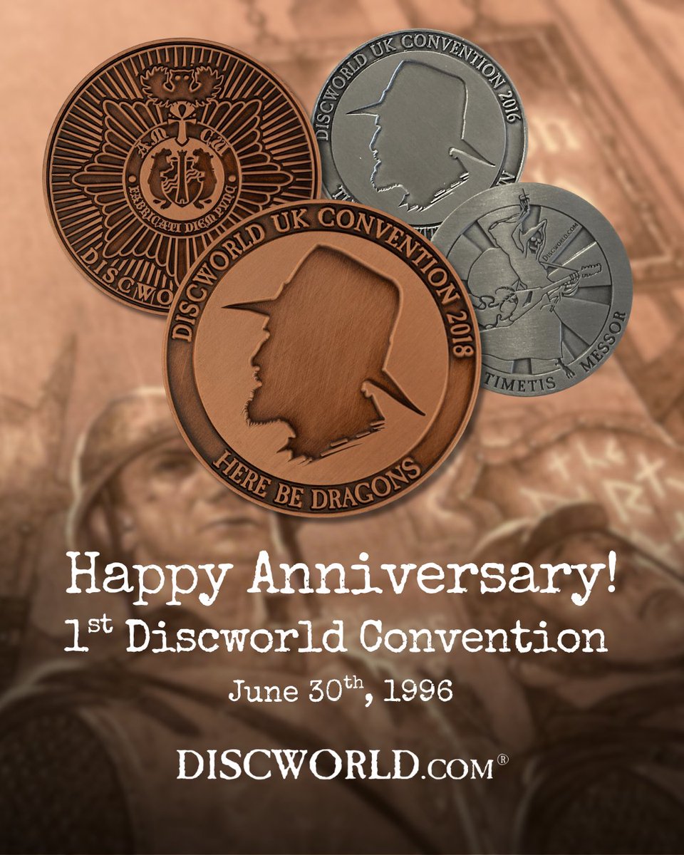 Discworld_com's tweet image. 🎉 Happy Anniversary to the first-ever Discworld Convention, held on this day in 1996 at the Britannia Sachas Hotel in Manchester! 🐢✨
We’re feeling nostalgic thinking back to that unforgettable event. Just two weeks after the Manchester bombing rocked the city centre, the…