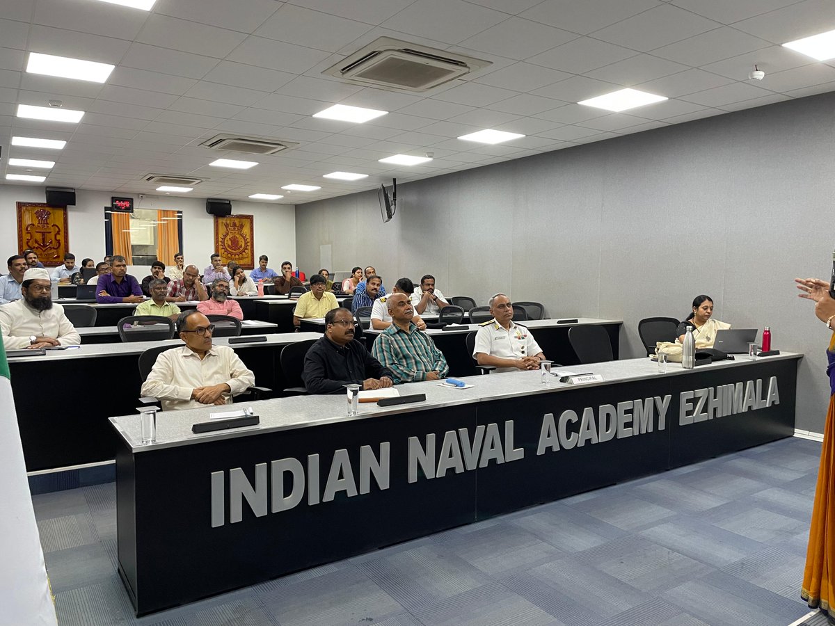 IN_NavalAcademy's tweet image. 🌟 Transforming Teaching at #INA! 🌟

A dynamic 6-day Faculty Development Program by NITTTR, Chennai empowered #INA faculty with advanced skills in educational technology, AI-driven teaching &amp;amp; research, learner-centric methods and outcome-based education.

Highly interactive,…