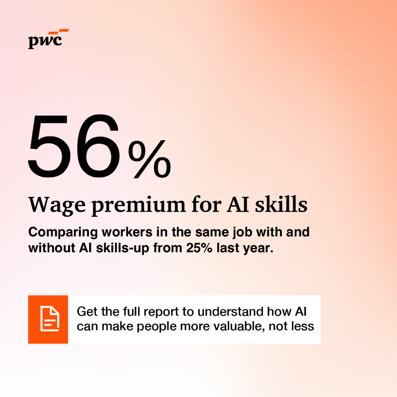 PwC's tweet photo. 6 continents. 24 countries. Nearly 1B job posts. One report.
Our Global AI Jobs Barometer 2025 reveals how AI is reshaping wages, skills & work worldwide. Explore the key findings: https://t.co/fIwubticT2 #AIJB