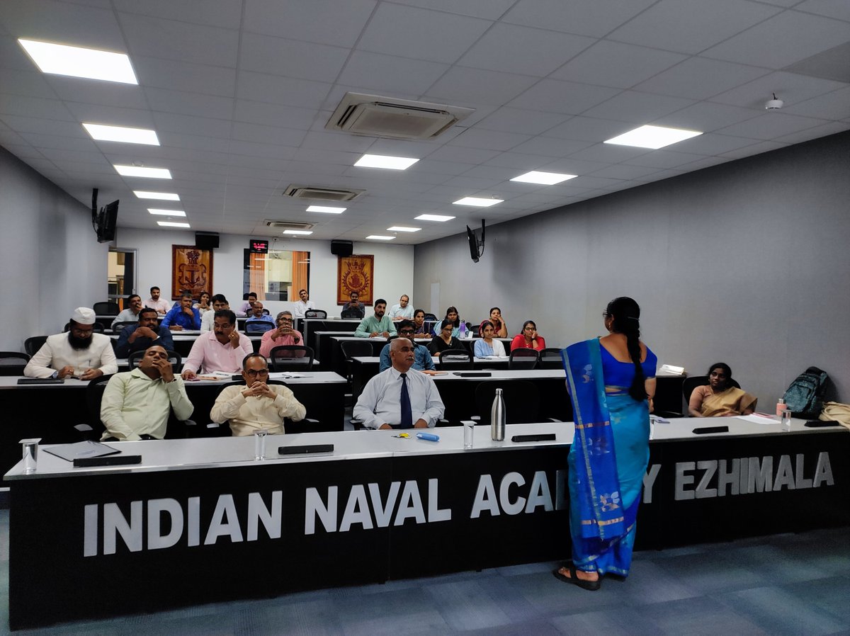 IN_NavalAcademy's tweet image. 🌟 Transforming Teaching at #INA! 🌟

A dynamic 6-day Faculty Development Program by NITTTR, Chennai empowered #INA faculty with advanced skills in educational technology, AI-driven teaching &amp;amp; research, learner-centric methods and outcome-based education.

Highly interactive,…