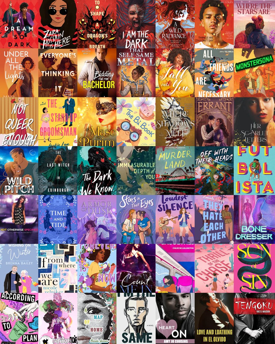 Bisexual books in the colors of rainbow 🩷💜💙