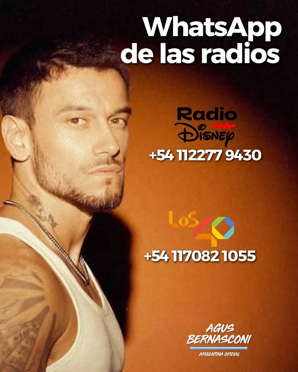 Arrancamos a full votando por "La Última Canción" en las radios mas importantes ✨💛
<a href="/agus_bernasconi/">Agus Bernasconi</a> @Emanero
