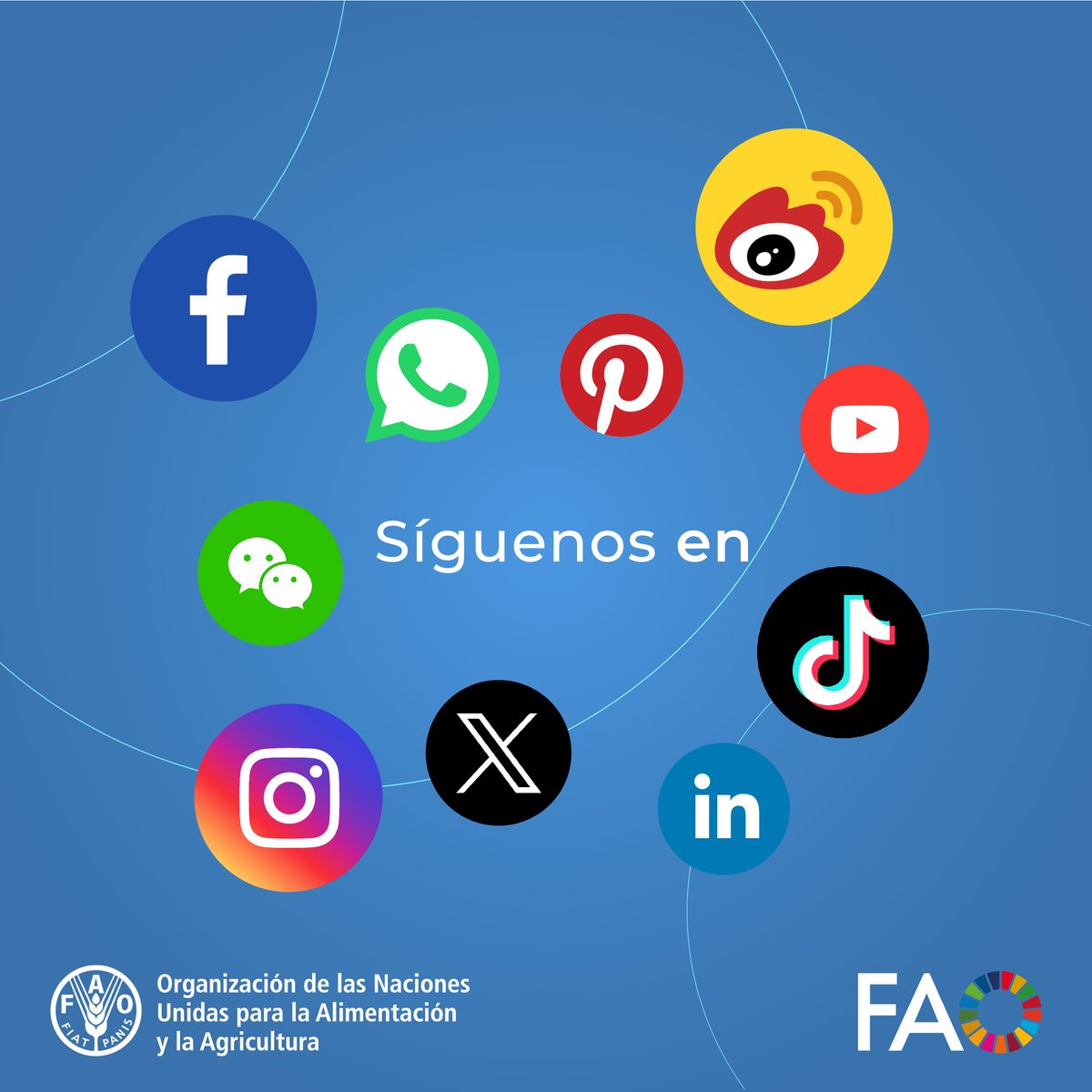Las redes sociales nos ayudan a conectar con millones de personas como tú y a compartir nuestra labor para erradicar el hambre y la pobreza, y proteger los medios de vida.

¿Ya sigues a la FAO? Descubre todos nuestros canales  👉 bit.ly/3dKp345

#SocialMediaDay