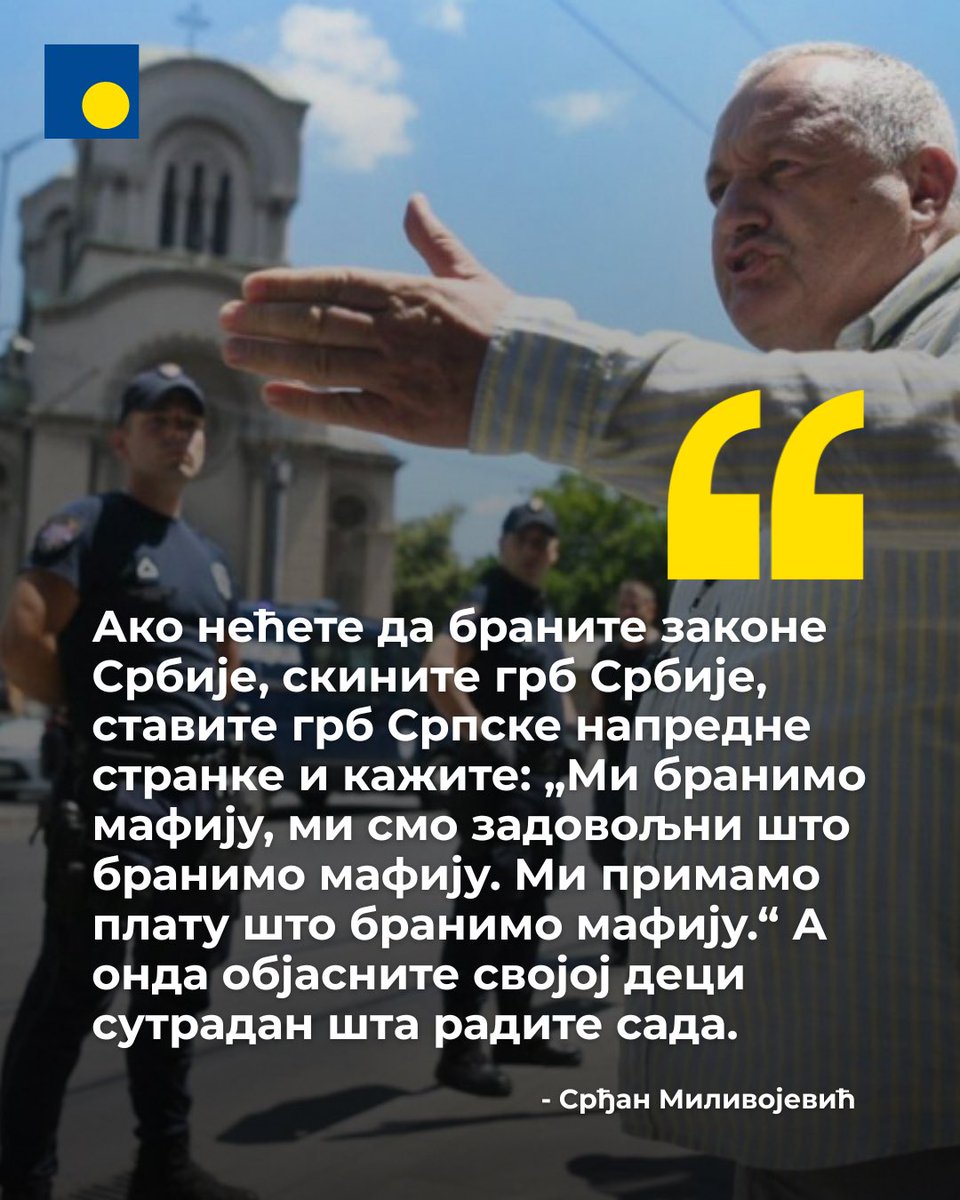 demokrate's tweet photo. Skinite grb Srbije, stavite grb SNS. Nemate drugi posao nego da maltretirate pošten narod, idite pogledajte onaj moralni brlog kod Skupštine. -@srdjanmil037 https://t.co/LEogr84vgw