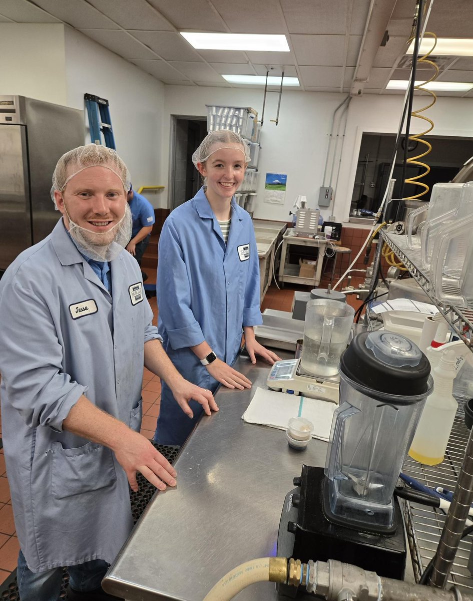 PurdueFoodSci's tweet image. This summer, our students are growing their skill set and knowledge base through internships. Incoming sophomore Ella Rhodes is in Austin, Indiana, interning with Morgan Foods in their R&D department working on allergen-free soups, vegetarian options and sugar-free products.