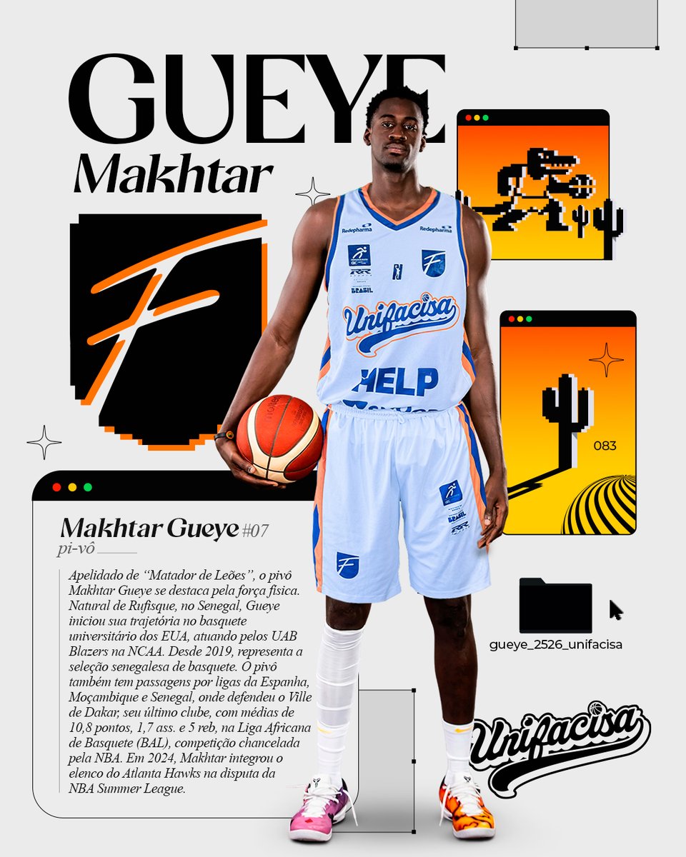 Makhtar Gueye, o Matador de Leões, é o novo Pivô do Basquete Unifacisa 🦁🗡 

🔗 basqueteunifacisa.com.br/noticia/unifac…