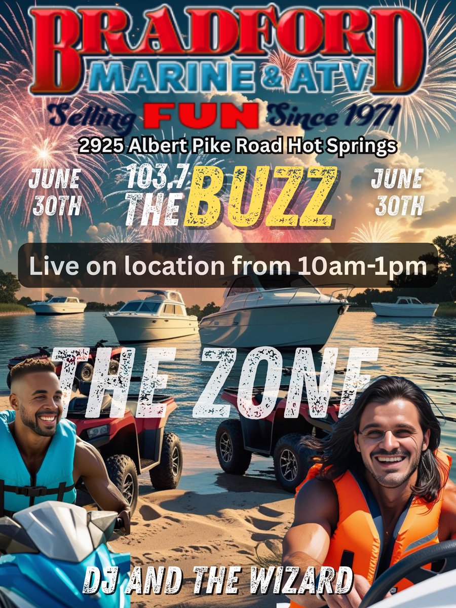 We are on location this morning in Hot Springs...tune in or drop by!!!  <a href="/1037TheBuzz/">103.7 The Buzz</a>