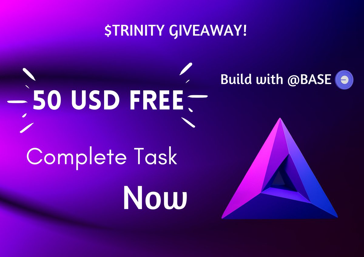 TriaiFun's tweet photo. 🎉 ⏰$TRINITY Build with @base  Giveaway! Onging 

We’re rewarding our amazing community with a special event! ✅

✨ Win your share of 50 USDT!

✅ How to Enter:

👥 Follow us @TriaiFun 

💬 Comment on this post and tag friend at least 1

🔄 Retweet this tweet

🏆 10 Winners will each receive 5 USDT

Don’t miss your chance to join the #TRINITY #Base #basebuilding  revolution and celebrate with us!

🚀 Winners announced in  after Event END 

#Web3 #CryptoGiveaway #DA @base  @jessepollak