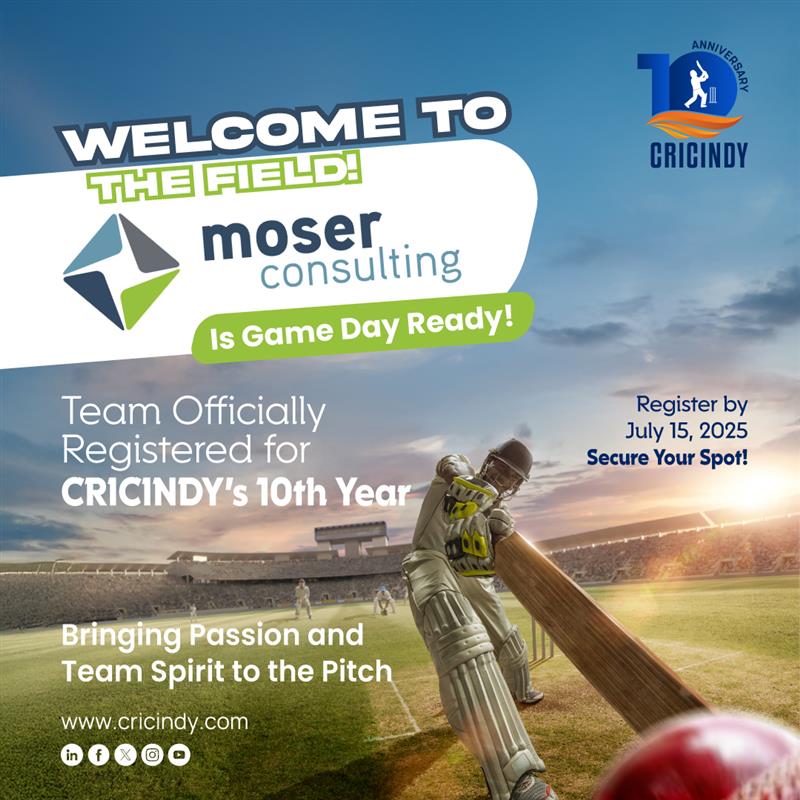 Cricindy2's tweet image. Moser Consulting is in for #CricIndy2025!
Celebrating 10 years of cricket & community, theyโve registered their team for Indianaโs biggest corporate cricket fest.
Thanks to Khemary Carter & team!
โณ Reg closes July 15 โ cricindy.com/registration-tโฆ
#CricIndy10 #BeyondBoundaries2025
