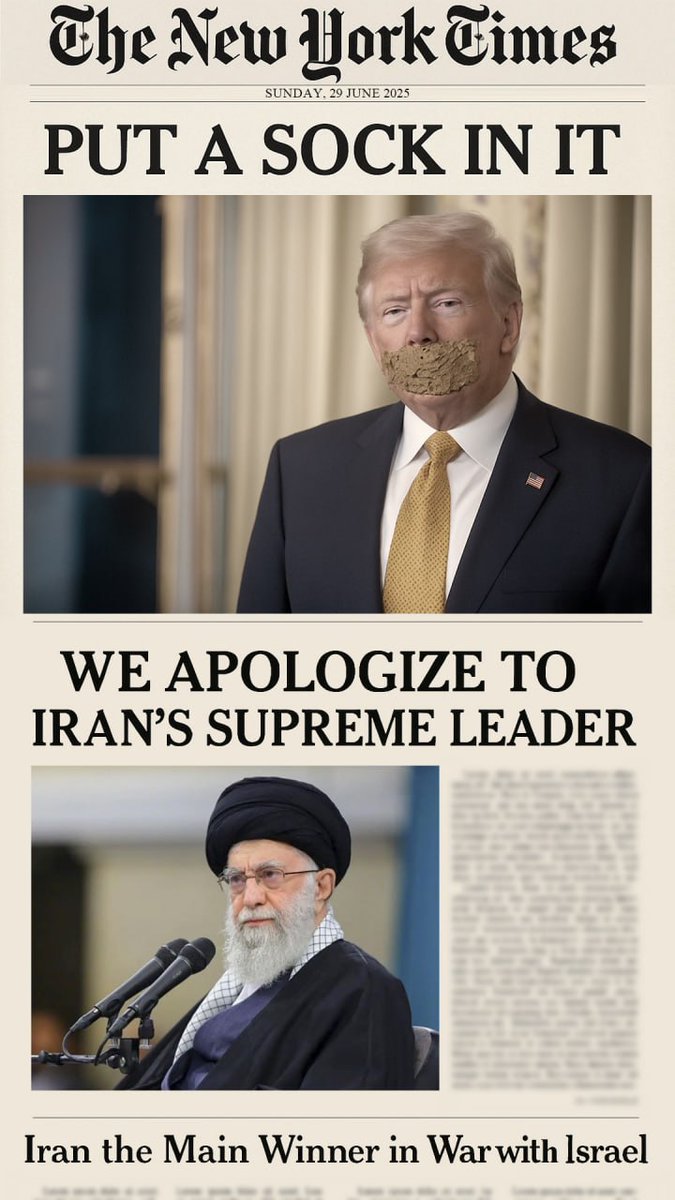 <a href="/realDonaldTrump/">Donald J. Trump</a> به دهن تو فقط عذرخواهی از ملت ایران میاد، تمرینش کن 😏🇮🇷
#PutASockInIt