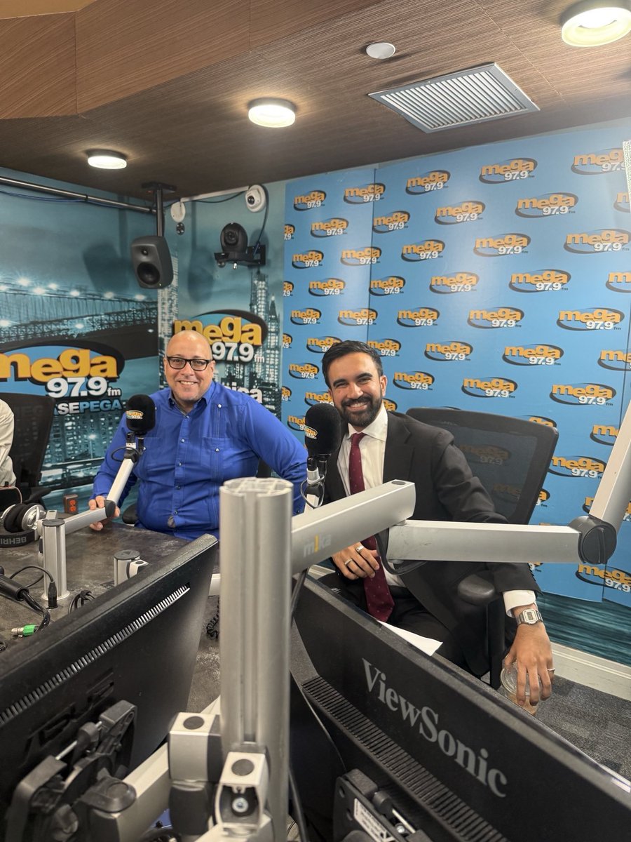 ZohranKMamdani's tweet photo. Good morning NYC! I’m live on @Mega979nyc with @Rivera4TheBronx. Tune in and stay cool out there today. https://t.co/C7k7rdhrC2