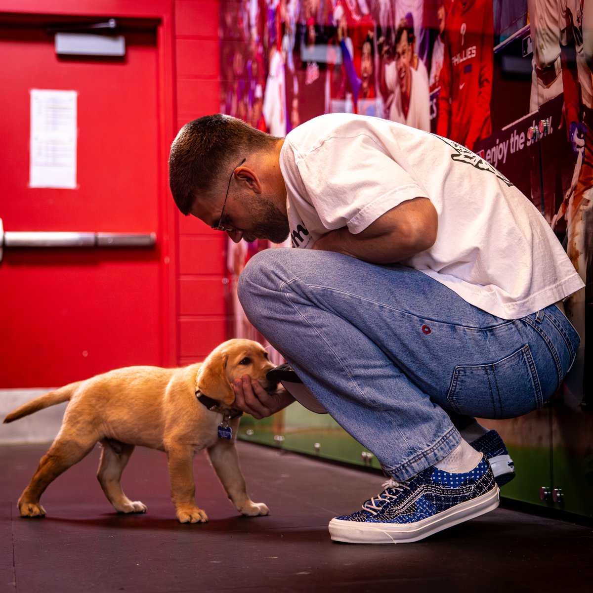 Phillies's tweet photo. A warm welcome for the newest member of our clubhouse ❤️ https://t.co/ofqceYqHLM